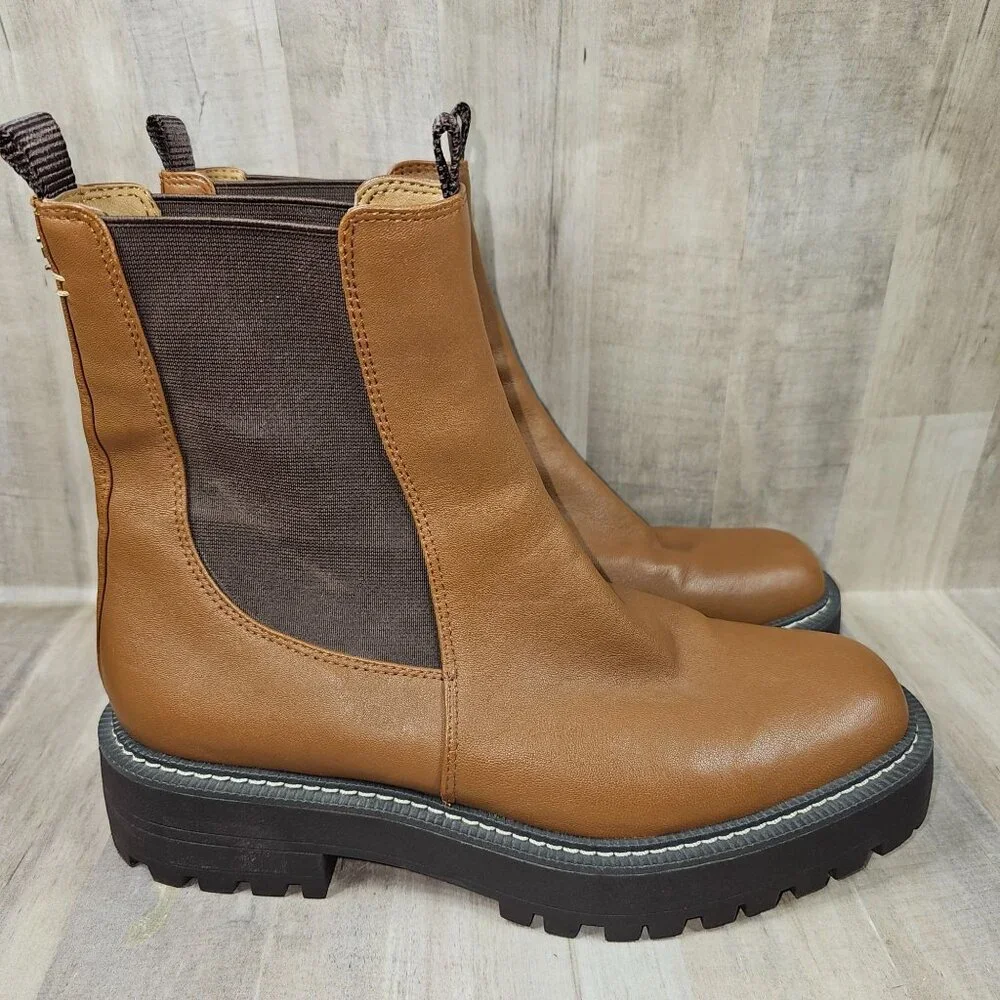 Sam Edelman Laguna Womans Size 9.5M Lug Sole Chelsea Leather Boots Booties - Picture 5 of 8